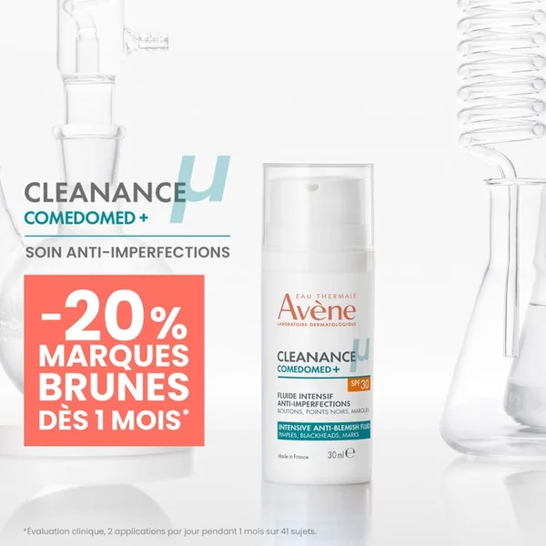 CLEANANCE COMEDOMED+ - Fluide Intensif Anti-Imperfections SPF30 - Visage - Peaux Grasses à Imperfections, 30ml