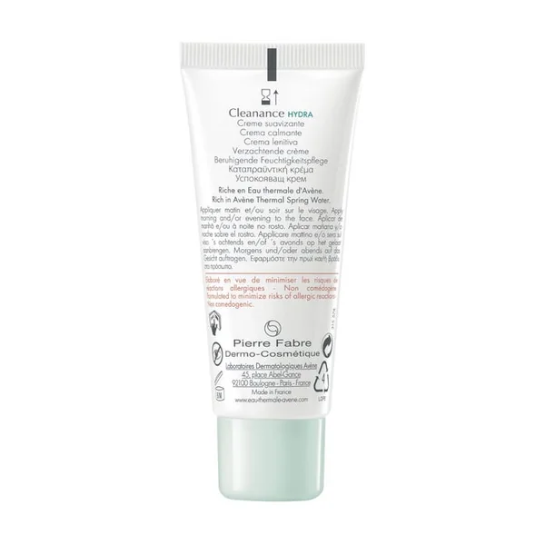 CLEANANCE HYDRA - Crème Apaisante - Visage - Peaux à Imperfections Irritées et Desséchées, 40ml