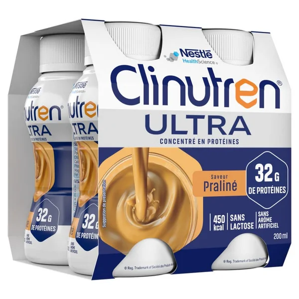 CLINUTREN ULTRA - Saveur Praliné, 4x 200ml