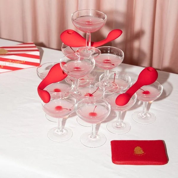 COCO DE NOËL - Vibromasseur Stimulateur Clitoridien et Vaginal Rouge et sa Pochette de Voyage Offerte