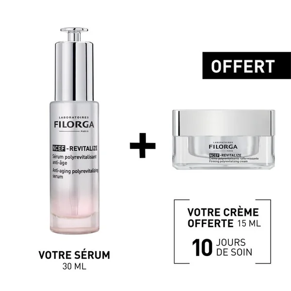 COFFRET NCEF-REVITALIZE - Sérum Polyrevitalisant Anti-Age 30ml + Crème Polyrevitalisante Raffermissante 15ml Offerte