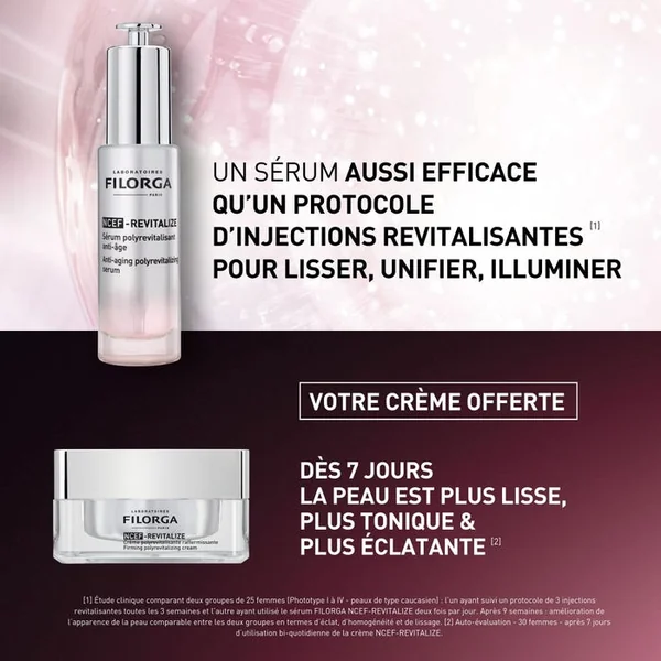 COFFRET NCEF-REVITALIZE - Sérum Polyrevitalisant Anti-Age 30ml + Crème Polyrevitalisante Raffermissante 15ml Offerte