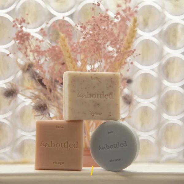 Coffret - Trio solide Unbottled - Shampoing, gel douche, nettoyant visage