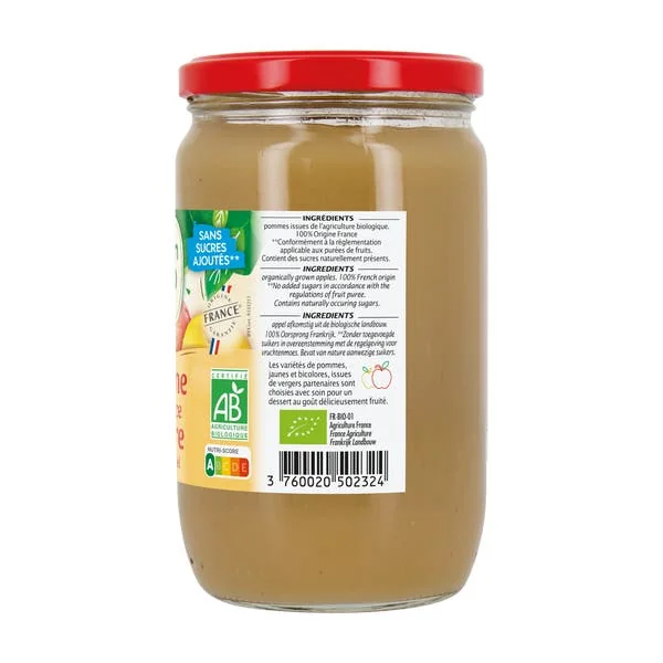 Compote pomme nature - bio