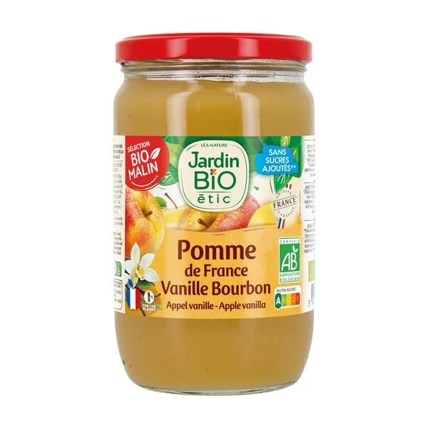 Compote pomme vanille bourbon - bio
