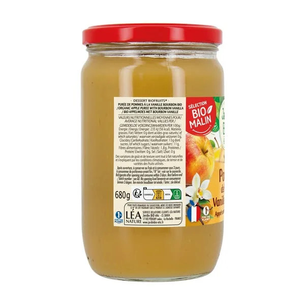 Compote pomme vanille bourbon - bio