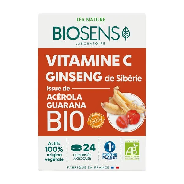 Comprimés vitamine C et Ginseng de Sibérie Acérola