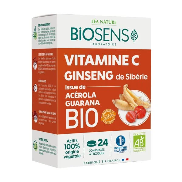 Comprimés vitamine C et Ginseng de Sibérie Acérola