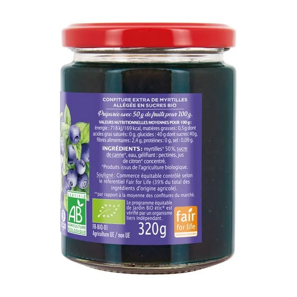 Confiture extra Myrtille sauvage - bio