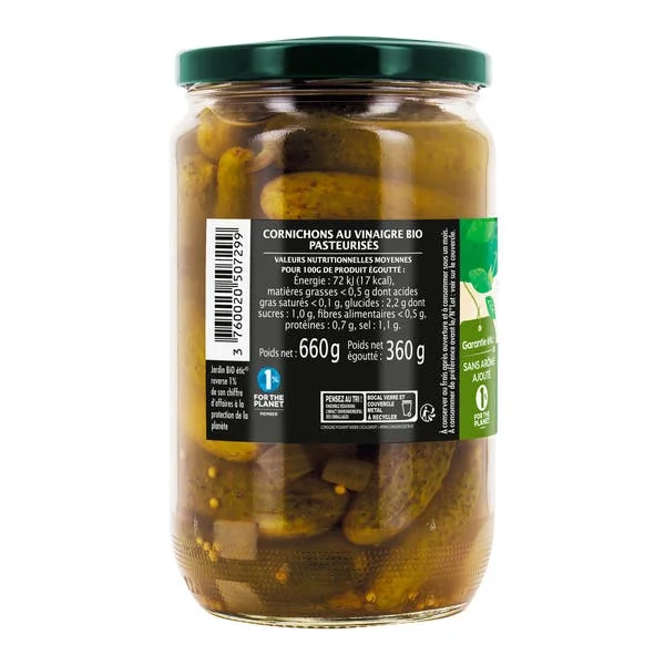 Cornichons bio Sans arôme ajouté