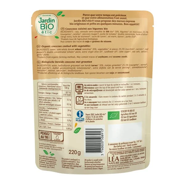 Couscous aux légumes - bio