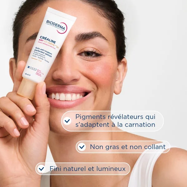 CREALINE AR+ CC CREME SPF50+ - Soin Anti-Rougeurs Perfecteur Apaisant Teinte Claire - Visage - Peaux Sensibles Réactives, 40ml