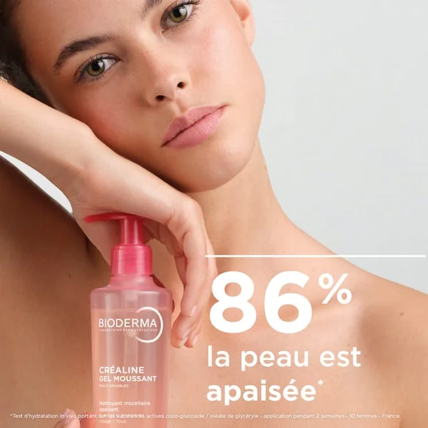 CREALINE - Gel Moussant Nettoyant et Apaisant Micellaire - Visage et Yeux - Peaux Sensibles, 500ml