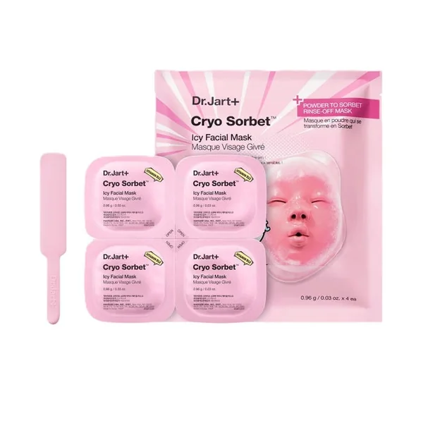 CRYO SORBET - Masque Visage Givré - Tous Types de Peaux, 4x0.96g
