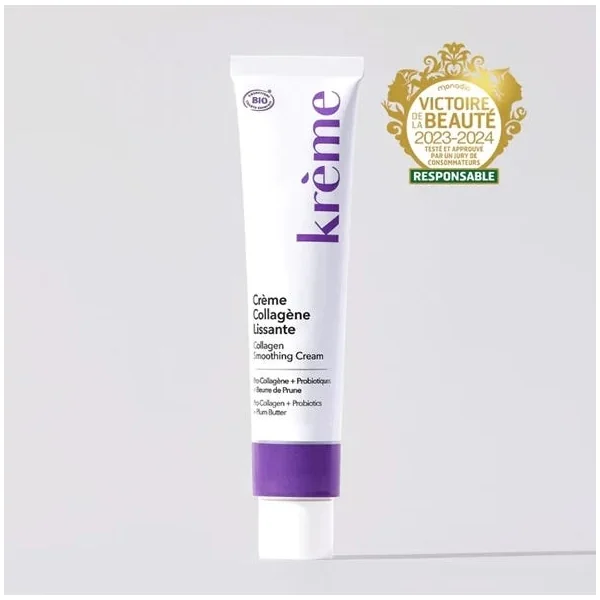 Crème Collagène Lissante Bio - Visage - Peaux Normales à Sèches, 50ml