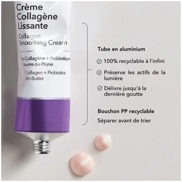Crème Collagène Lissante Bio - Visage - Peaux Normales à Sèches, 50ml