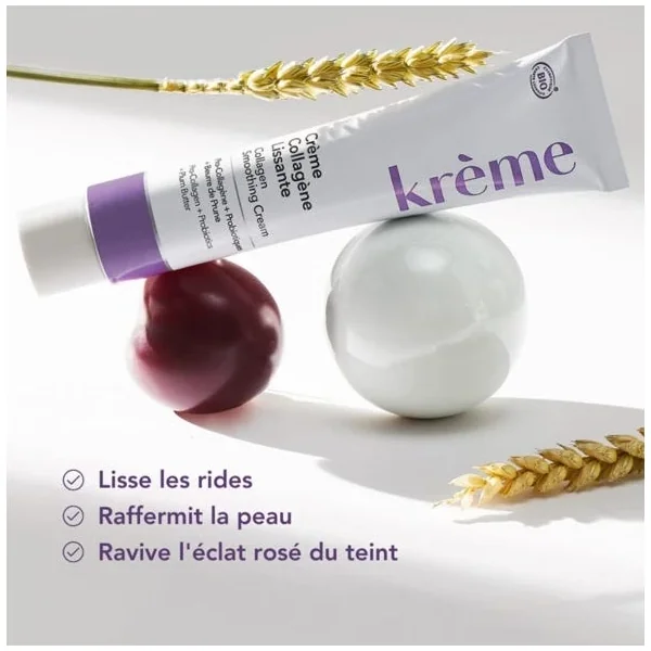 Crème Collagène Lissante Bio - Visage - Peaux Normales à Sèches, 50ml