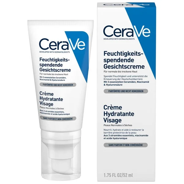 Crème Hydratante Visage Pour les Peaux Normales à Sèches, 52ml