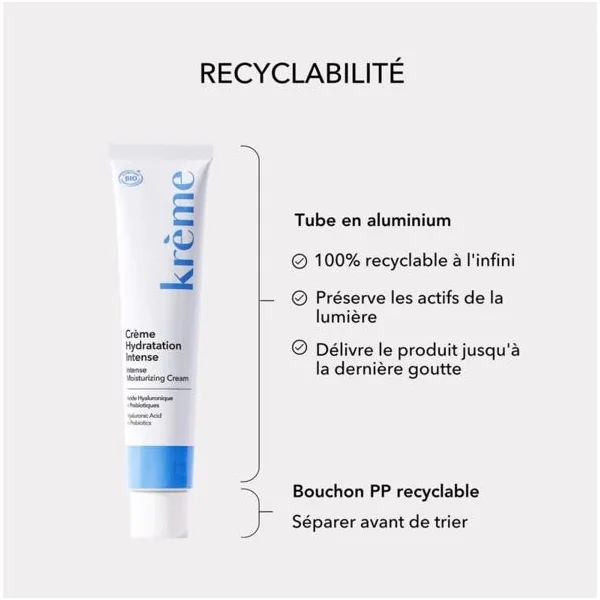 Crème Hydratation Intense Bio - Visage - Tous Types de Peaux, 50ml