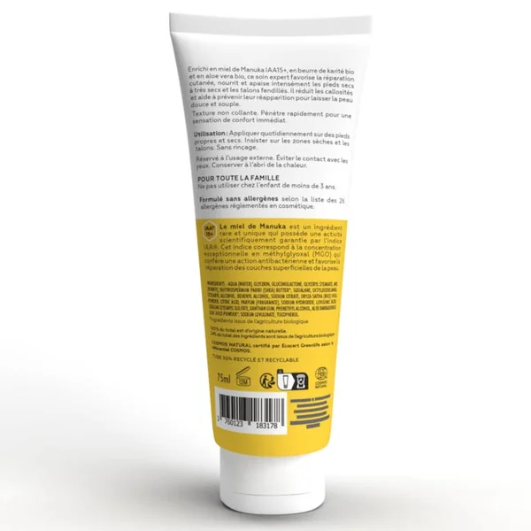 Crème Pieds Réparatrice au Miel de Manuka IAA15+ - Pieds Secs à Très Secs, 75ml
