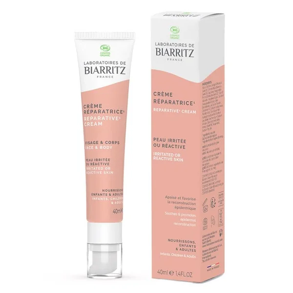 Crème Réparatrice Bio - Visage et Corps - Peaux Irritées et Réactives, 40ml