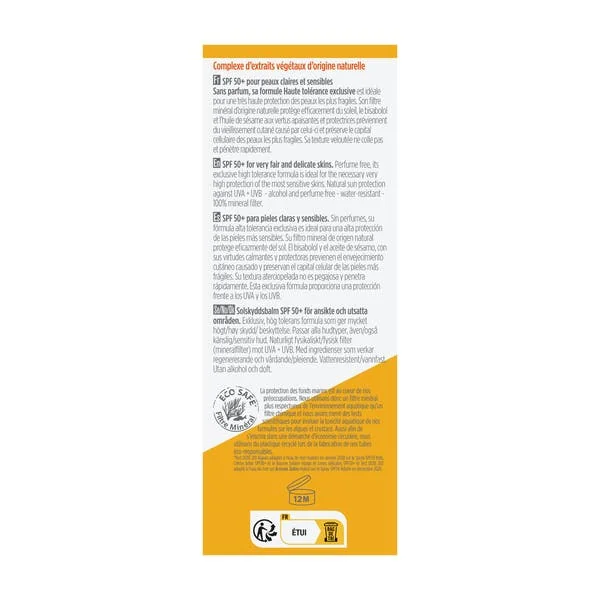 Crème Solaire Visage et Zones Délicates 40ml