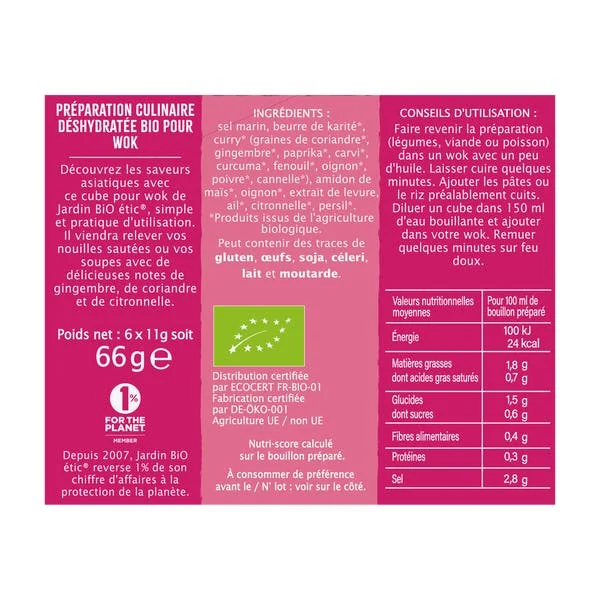 Cube saveur Thaï - wok et soupe - bio