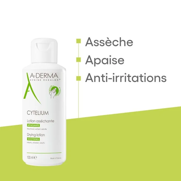CYTELIUM - Lotion Asséchante Apaisante - Visage et Corps - Peaux Irritées, 100ml