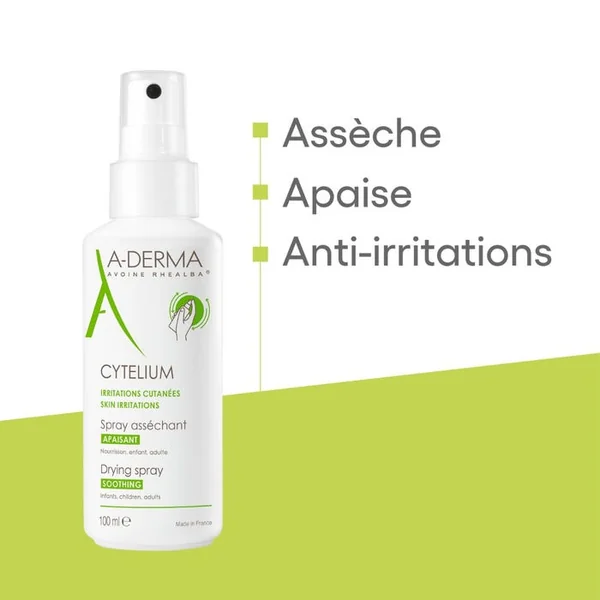 CYTELIUM - Spray Asséchant Apaisant - Visage et Corps - Peaux Irritées, 100ml