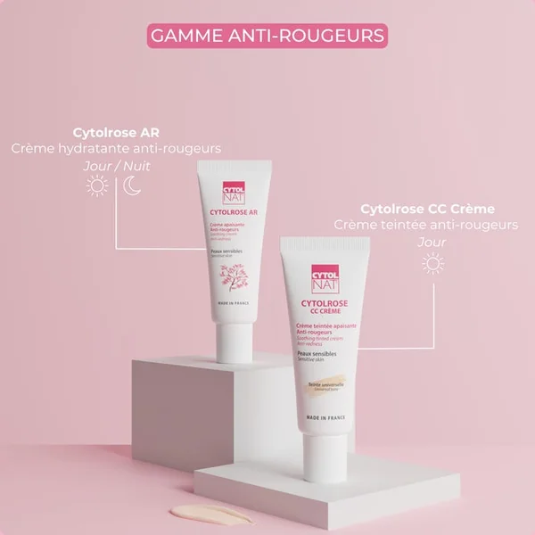 CYTOLROSE CC CREME - Crème Teintée Apaisante Anti-Rougeurs Teinte Universelle - Visage - Peaux Sensibles, 40ml