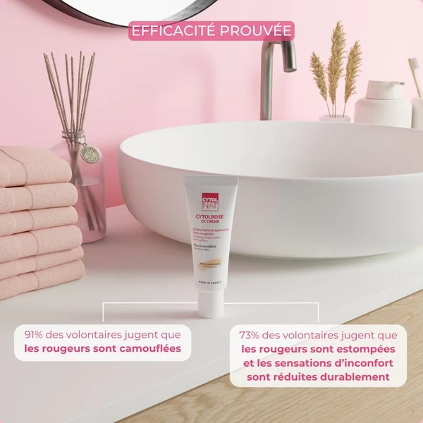 CYTOLROSE CC CREME - Crème Teintée Apaisante Anti-Rougeurs Teinte Universelle - Visage - Peaux Sensibles, 40ml