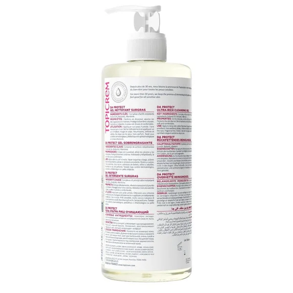 DA PROTECT - Gel Nettoyant Surgras - Peaux Très Sèches et Atopiques, 500ml