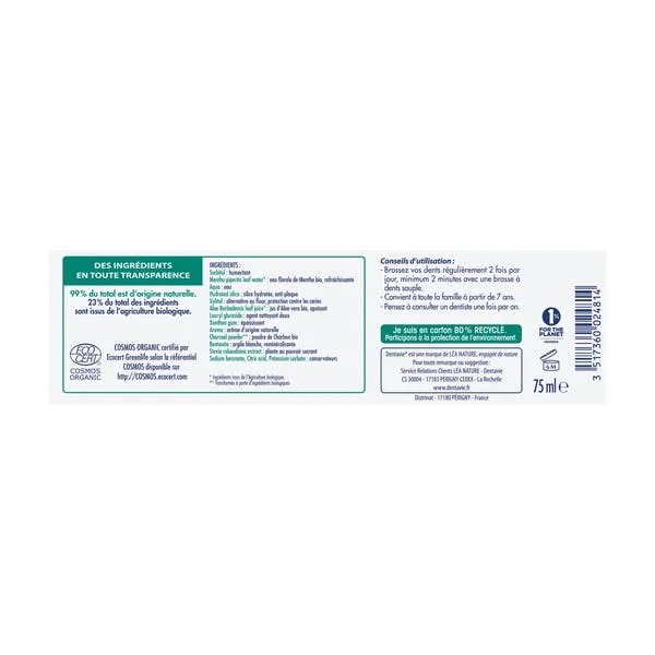 Dentifrice Blancheur et Détox