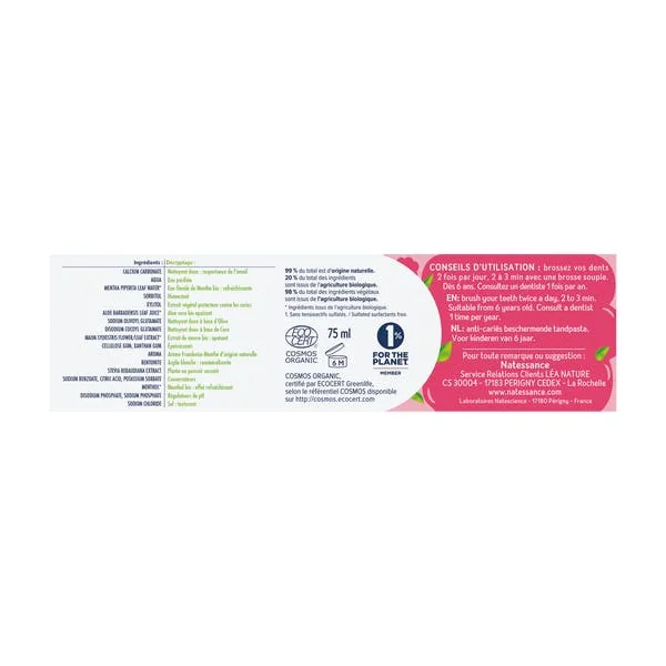 Dentifrice enfants - framboise menthe