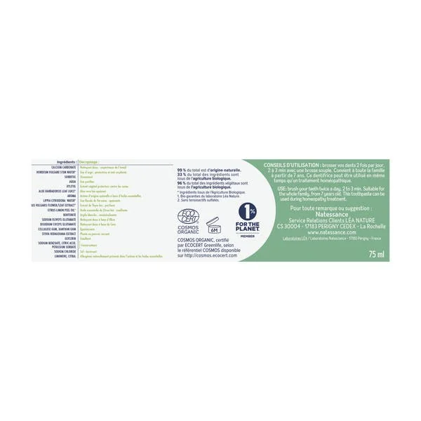 Dentifrice soin homeo compatible