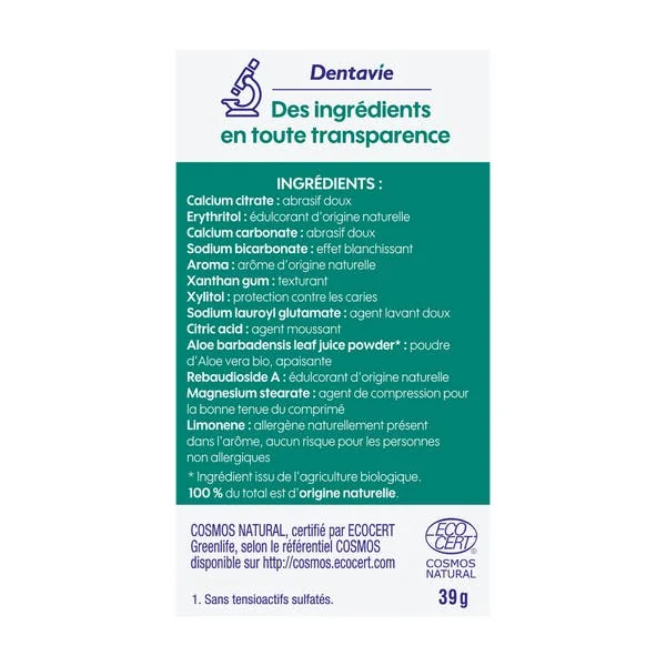 Dentifrice à croquer blancheur