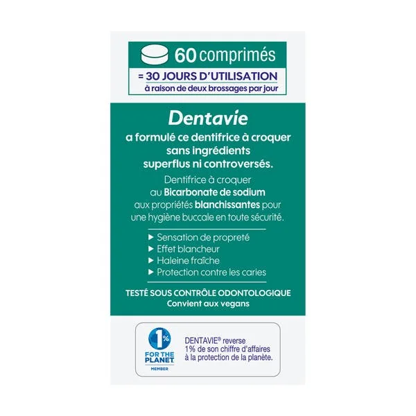 Dentifrice à croquer blancheur