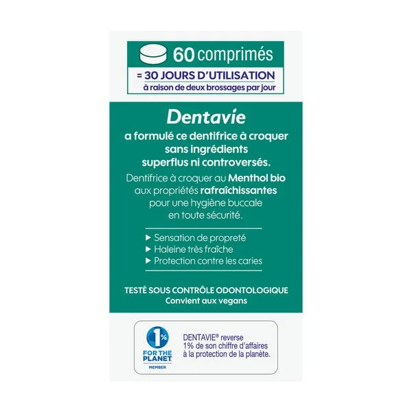 Dentifrice à croquer fraîcheur Dentavie