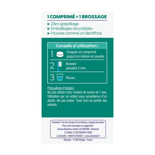 Dentifrice à croquer fraîcheur Dentavie