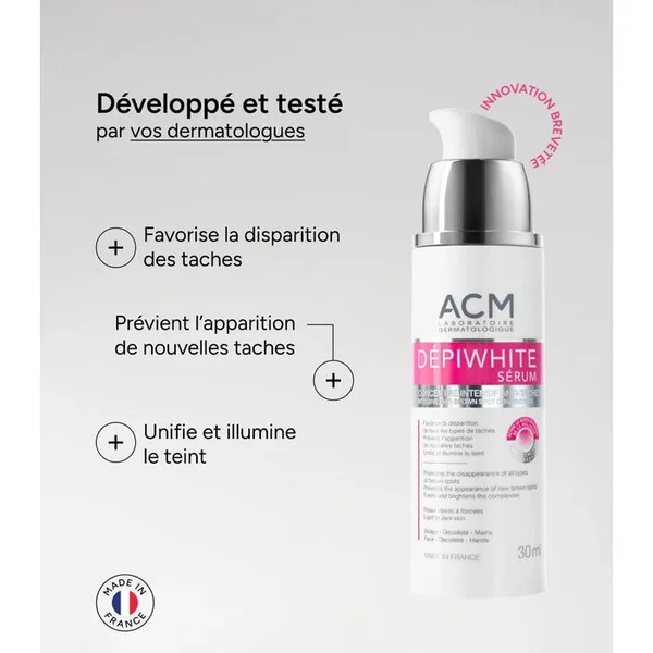 DEPIWHITE - Sérum Concentré Intensif Anti-Taches - Visage - Tous Types de Peaux, 30ml
