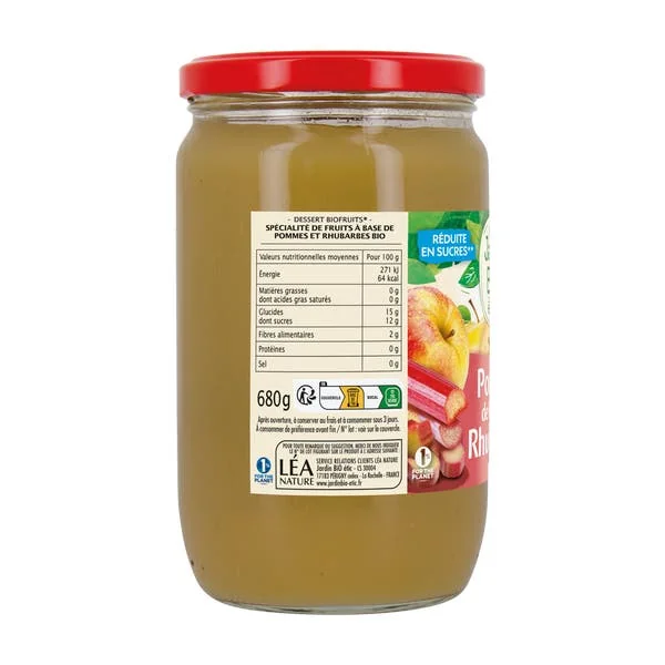 Dessert Biofruits Pomme Rhubarbe