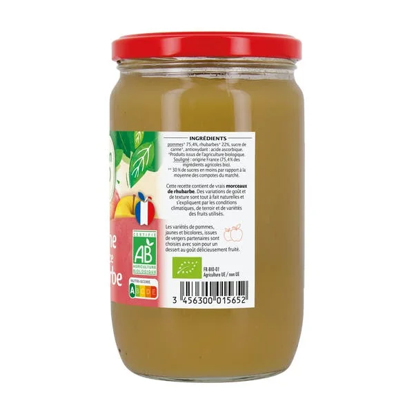 Dessert Biofruits Pomme Rhubarbe