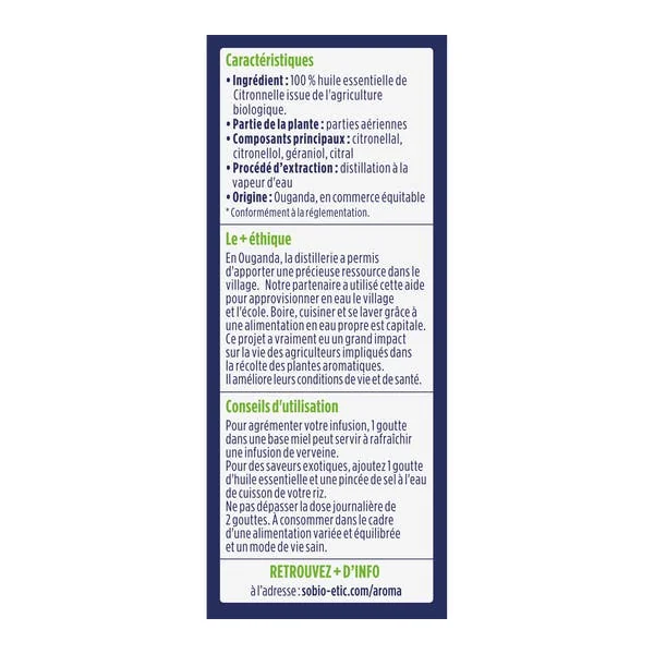 Direct Usine - Huile essentielle Citronnelle Bio