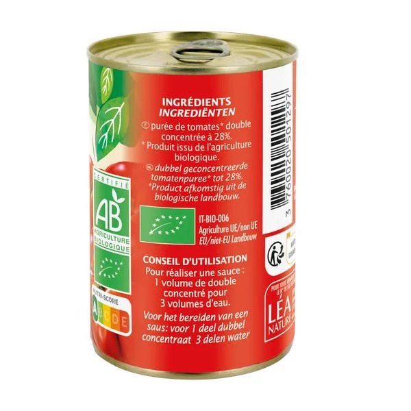 Double concentré de tomate - bio