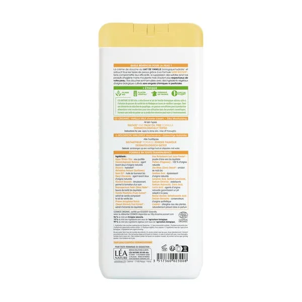 Douche Crème lait de vanille Bio, hydratation¹ soyeuse