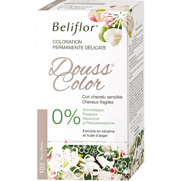DoussColor® - 103 - Brun Ultime Coloration Permanente Délicate -Cheveux Fragiles, Cuirs Chevelus Sensibles, 131ml