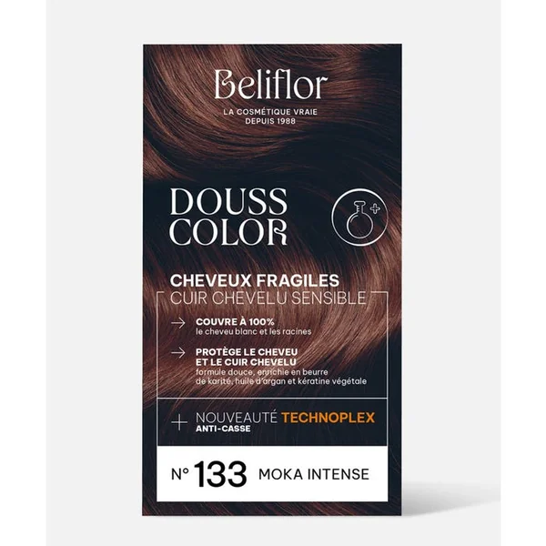 DoussColor® - 133 - Moka Intense Coloration Permanente Délicate - Cheveux Fragiles, Cuirs Chevelus Sensibles, 131ml
