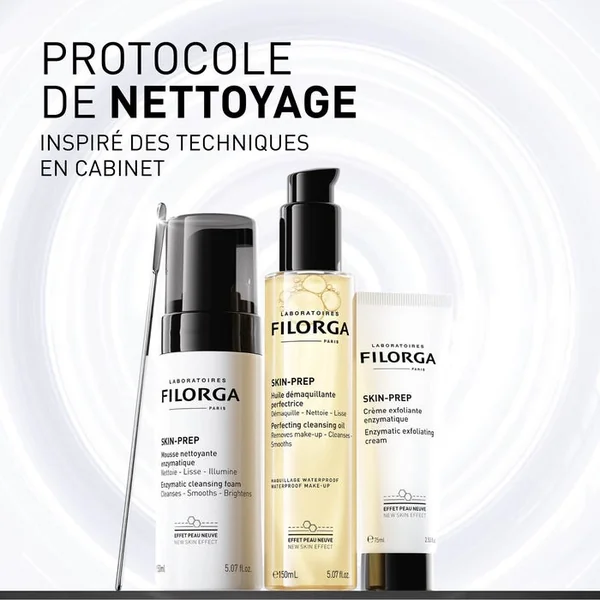DUO SKIN-PREP - Mousse Nettoyante Enzymatique - Visage - Tous Types de Peaux, 2x150ml