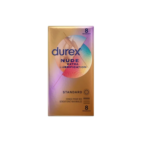 Durex Nude Extra Lubrification 8 Préservatifs