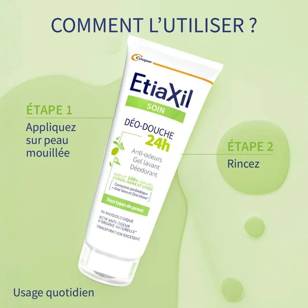 Déo-Douche 24h Gel Lavant Déodorant - Parfum Citron et Litsée, 200ml